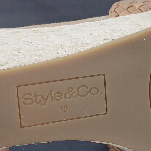 NEW  Style Co Sheryy Woven Espadrille Wedge Tan 10 Sandals - Picture 6 of 8